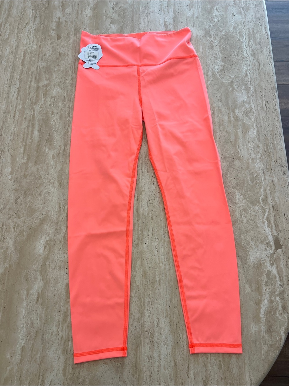 Jolyn Clothing Neon Coral High-Waist Active Leggings